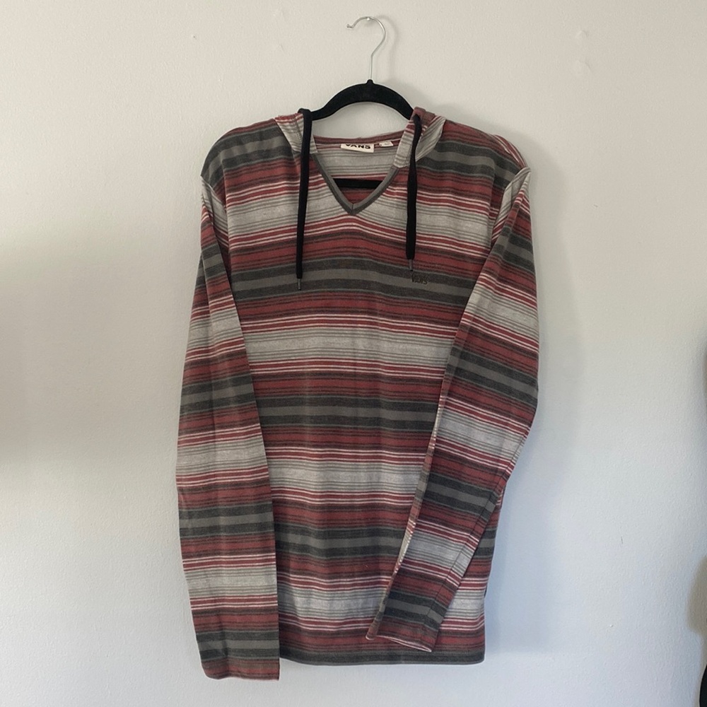 Vans striped lightweight long sleeve with hood